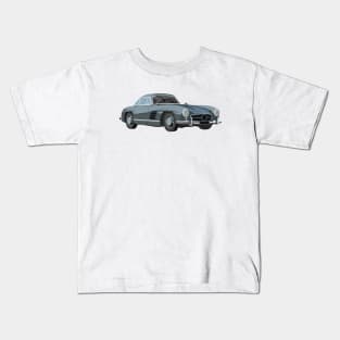 Grey Vintage Sport Car Kids T-Shirt